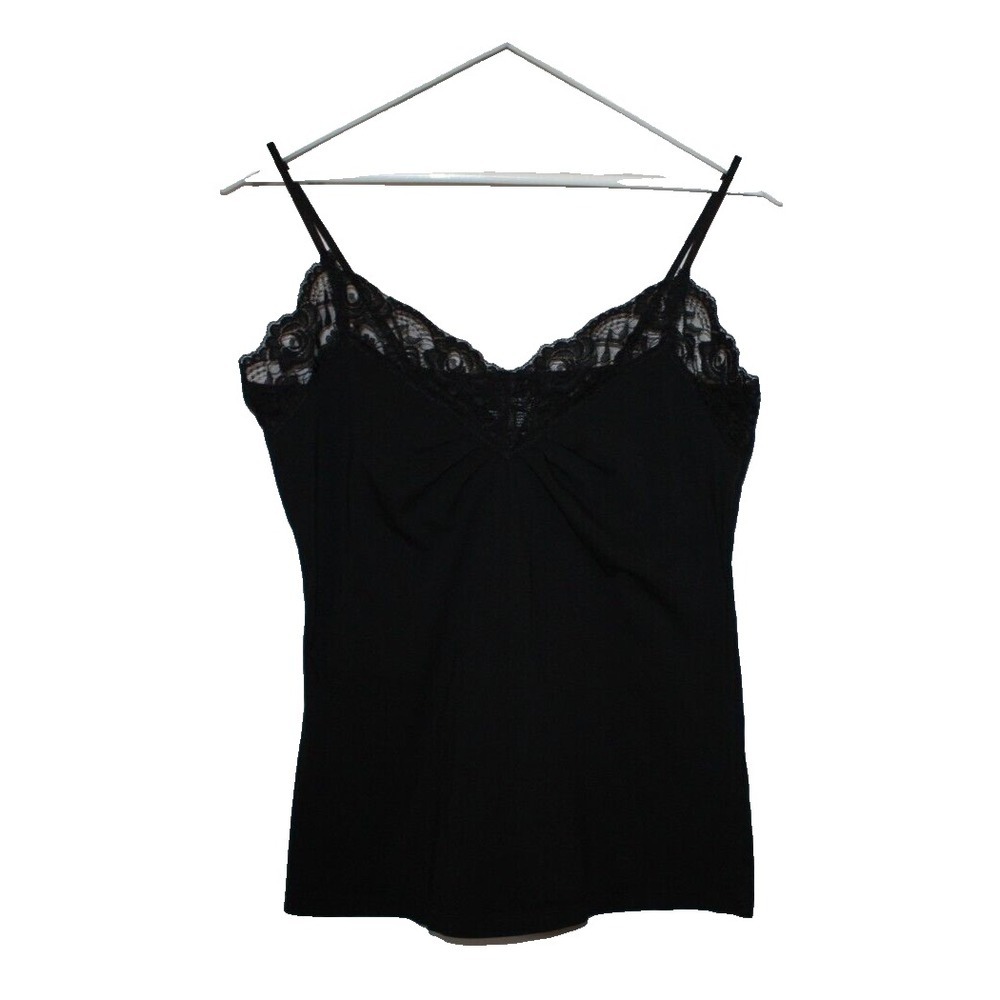 Old Navy Top Womens L Black Lace Cami Adjustable Straps Y2K 90s Fairy Grunge